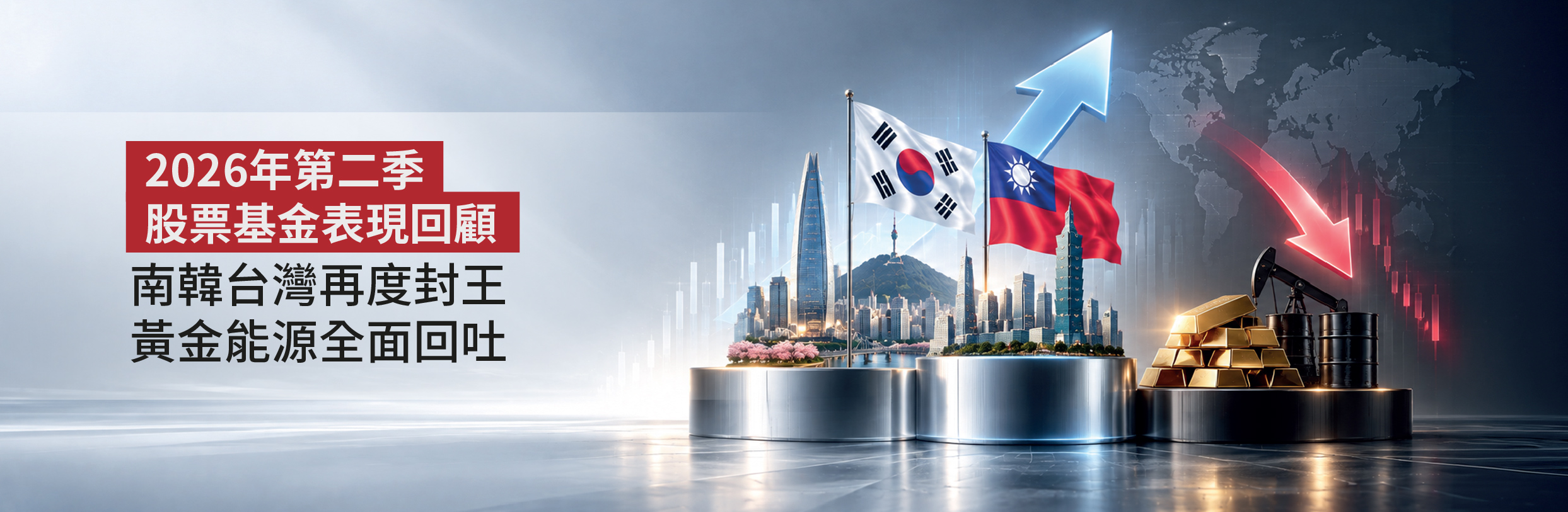 2026年第二季股票基金表現回顧：南韓台灣再度封王 黃金能源全面回吐